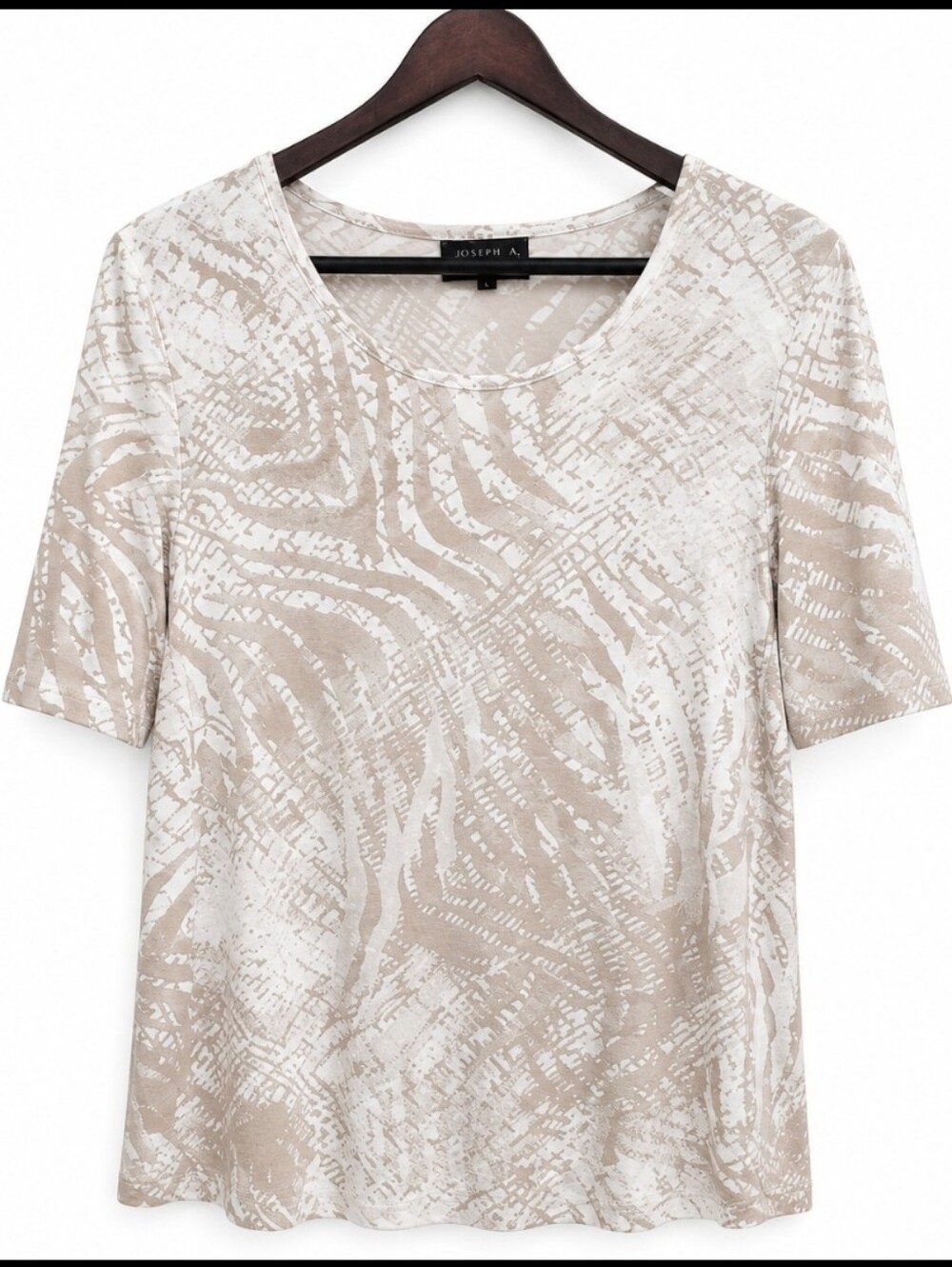 Travelers By Chicos Cream White Abstract Print Top Sz XL